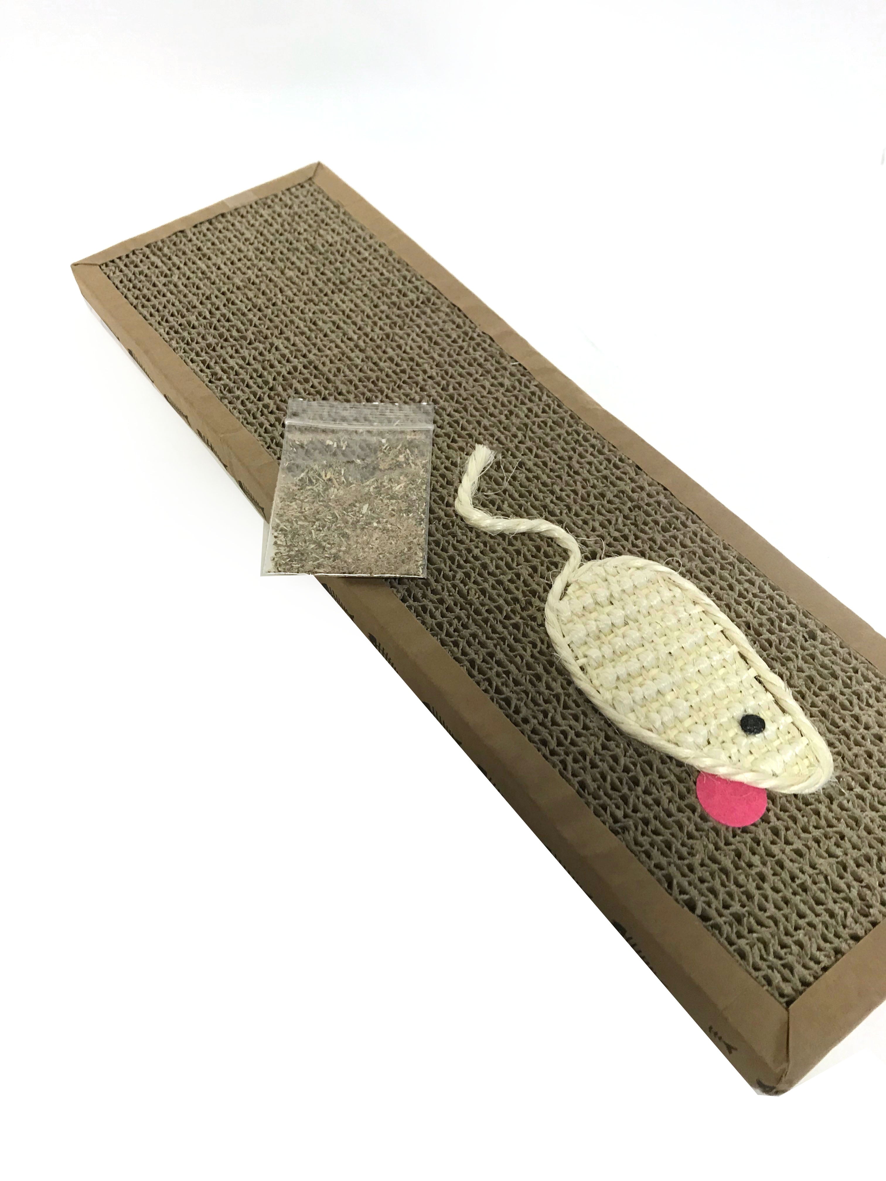 Dependable Industries Cat Scratch Cardboard Catnip Scratching Pad Scratcher Lounge Sofa Bed Post Interactive Cat Toy