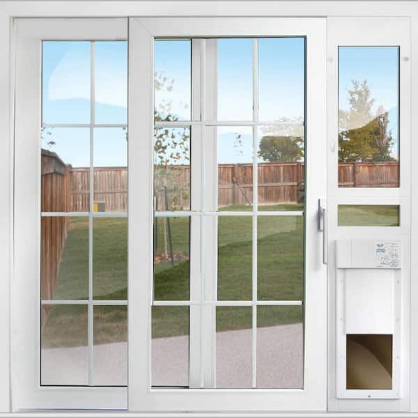 8-1/4 in. x 10 in. Power Pet Fully Automatic Patio Pet Door with Dual Pane Low-E Glass, Regular Track Height