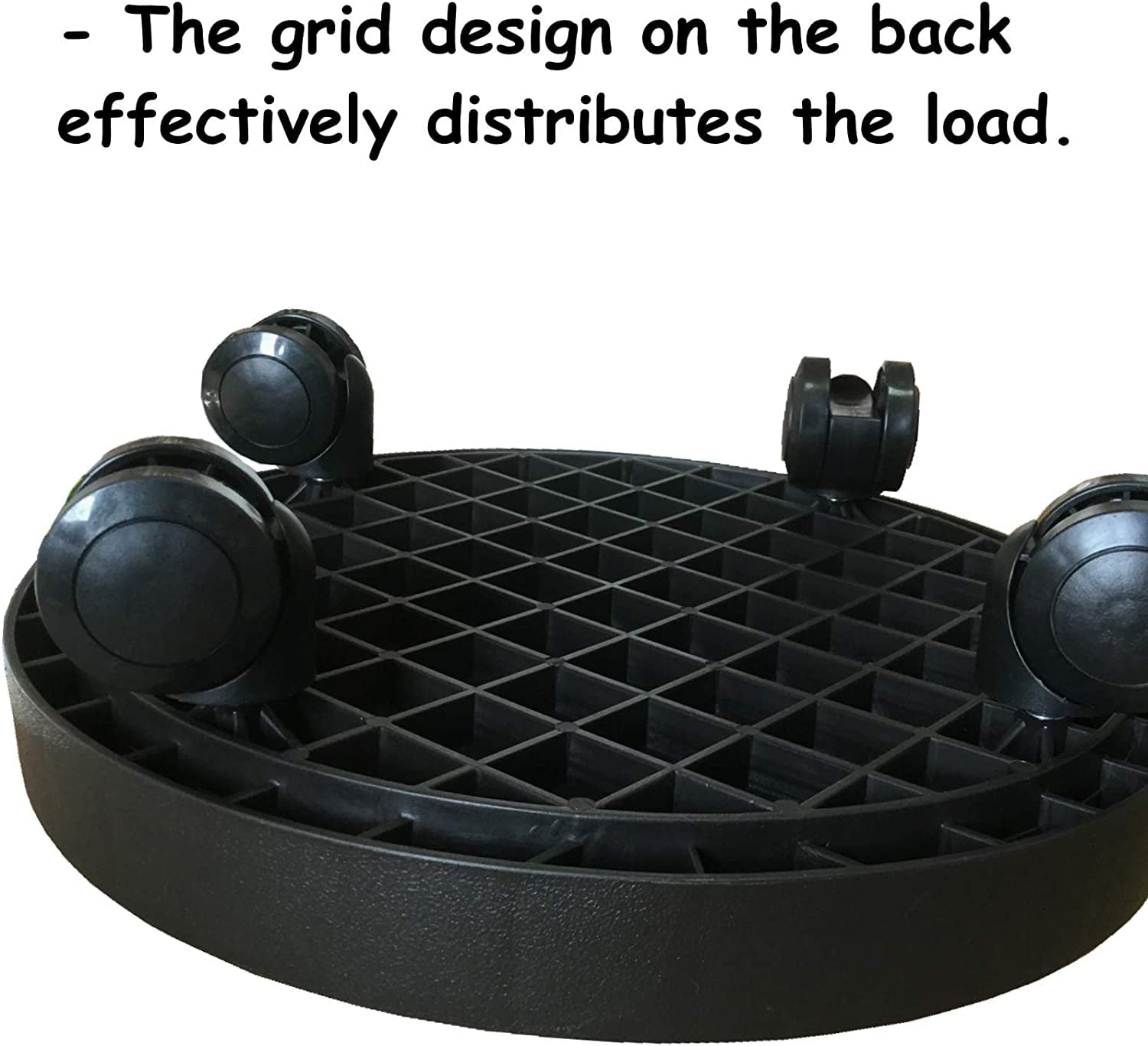 BAODELI 2 Pack of 14 inch Heavy Duty Plant Caddy with Wheels,Rolling Plant Stand Pot Trolley,Wheeled Planter Saucer Tray,Potted Flower Mover Dolly with Casters Round Coaster for Indoor Outdoor（Black）