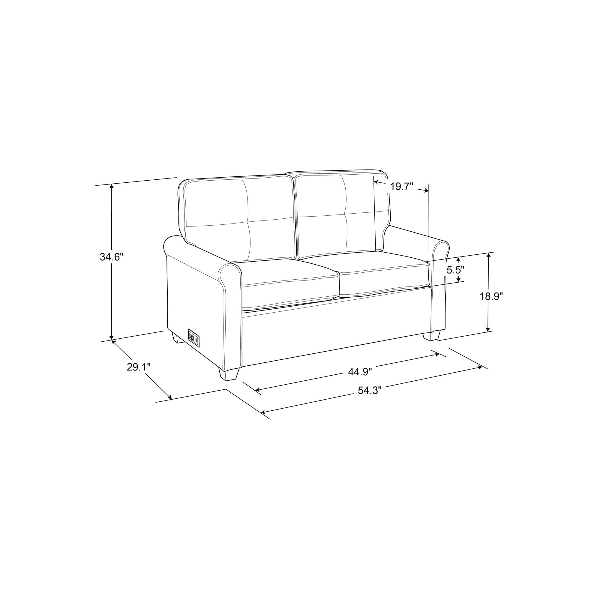 Mainstays Traditional Loveseat Sleeper with USB, Oat, 2 Seaters, Living Room