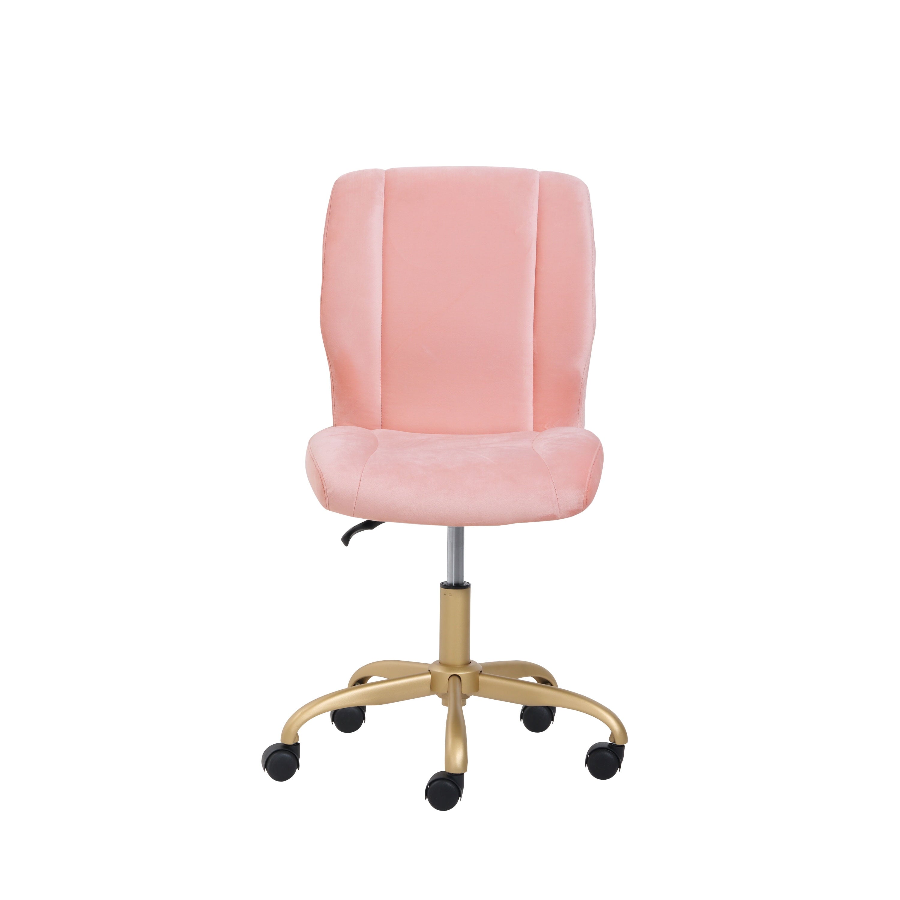 Mainstays Plush Velvet Office Chair, Pearl Blush