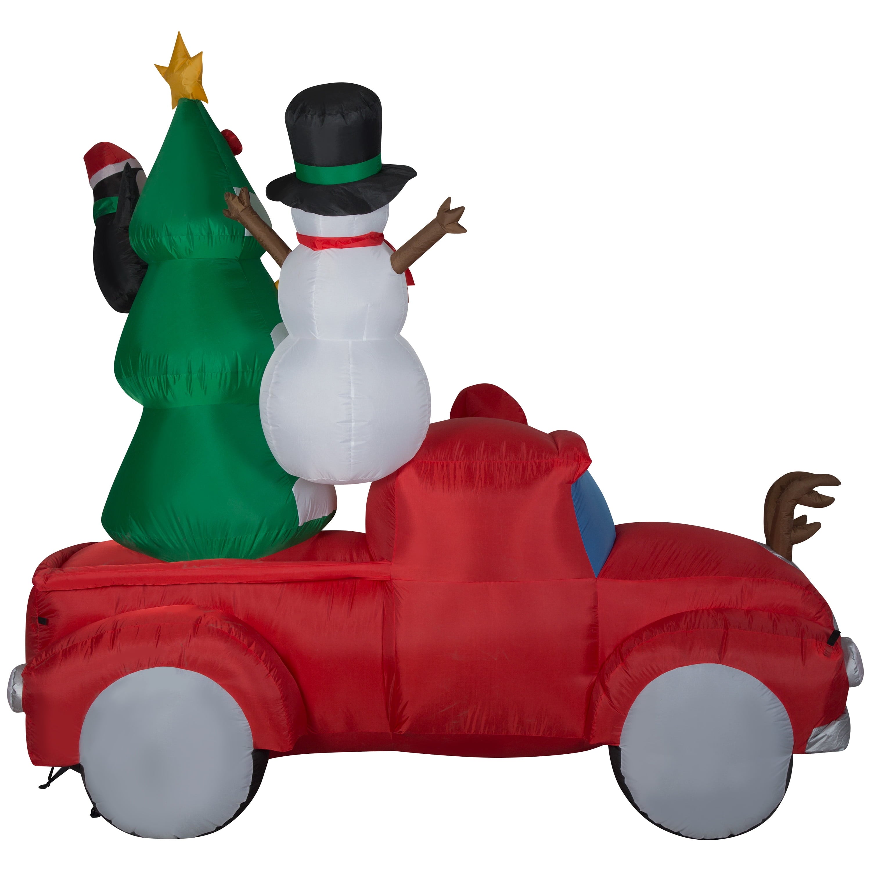Holiday Time 8ft Santa In Truck with Snowman and Christmas Tree Inflatable