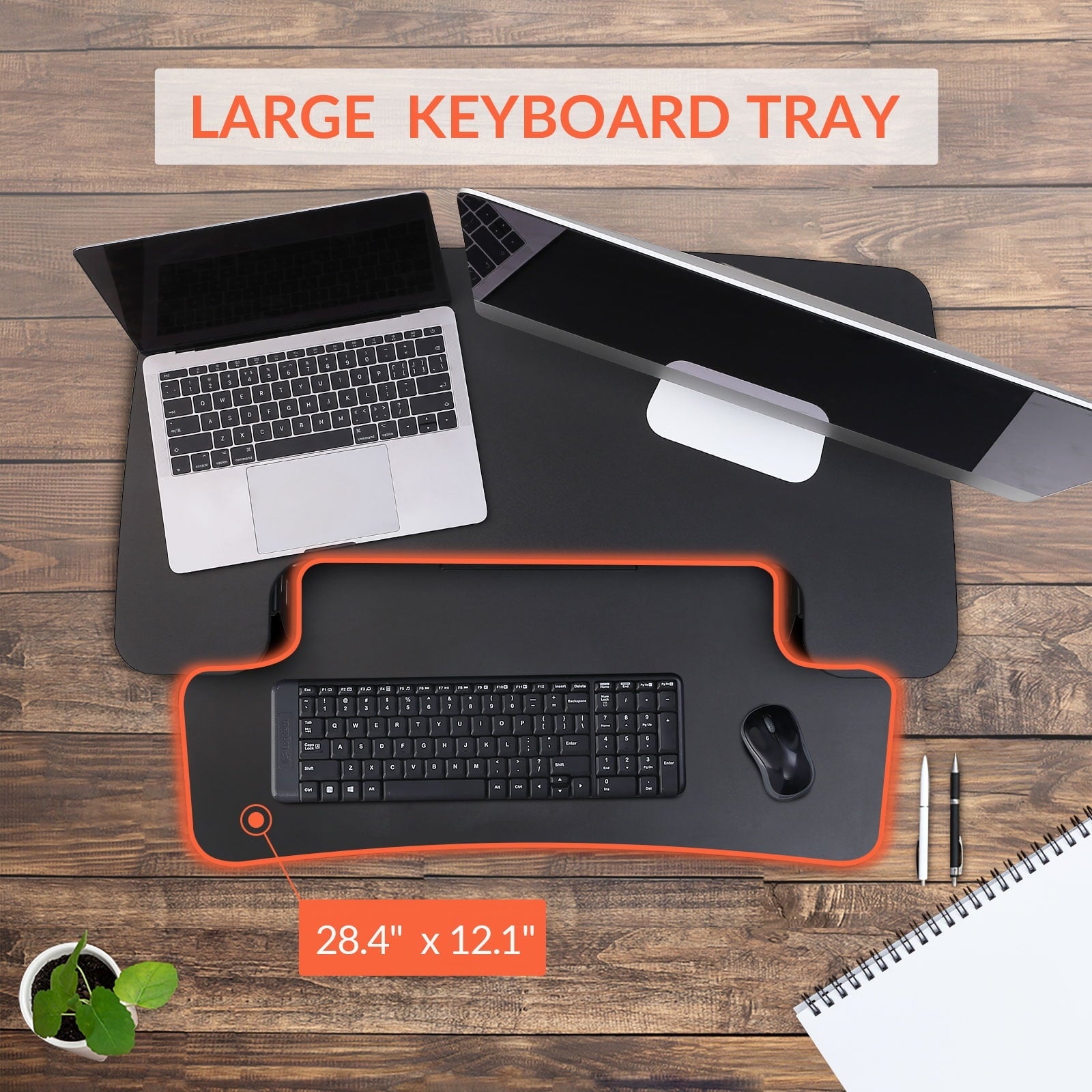 FLEXISPOT Home Office Height Adjustable Standing Desk Converter Black 32