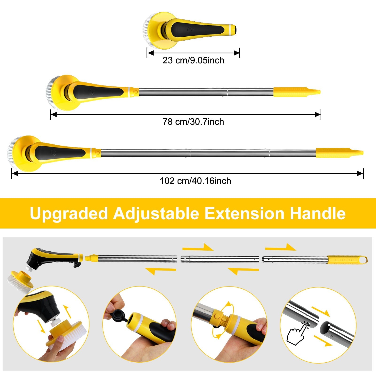 vrillo QJ600 16pcs Electric Spin Scrubber Car Cleaning Tools Kit, Cordless Car Detailing Brushes Set for Interior, Exterior Cleaning