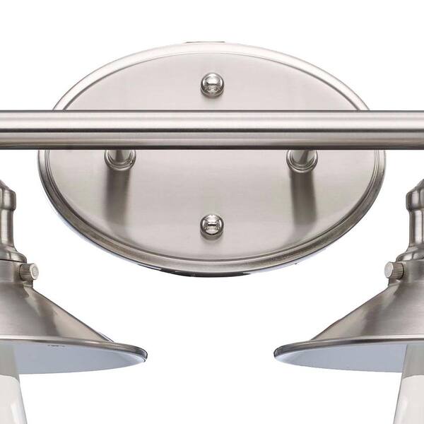 Glenhurst 34 in. 4-Light Industrial Farmhouse Brushed Nickel Bathroom Vanity Light Fixture with Metal Shades