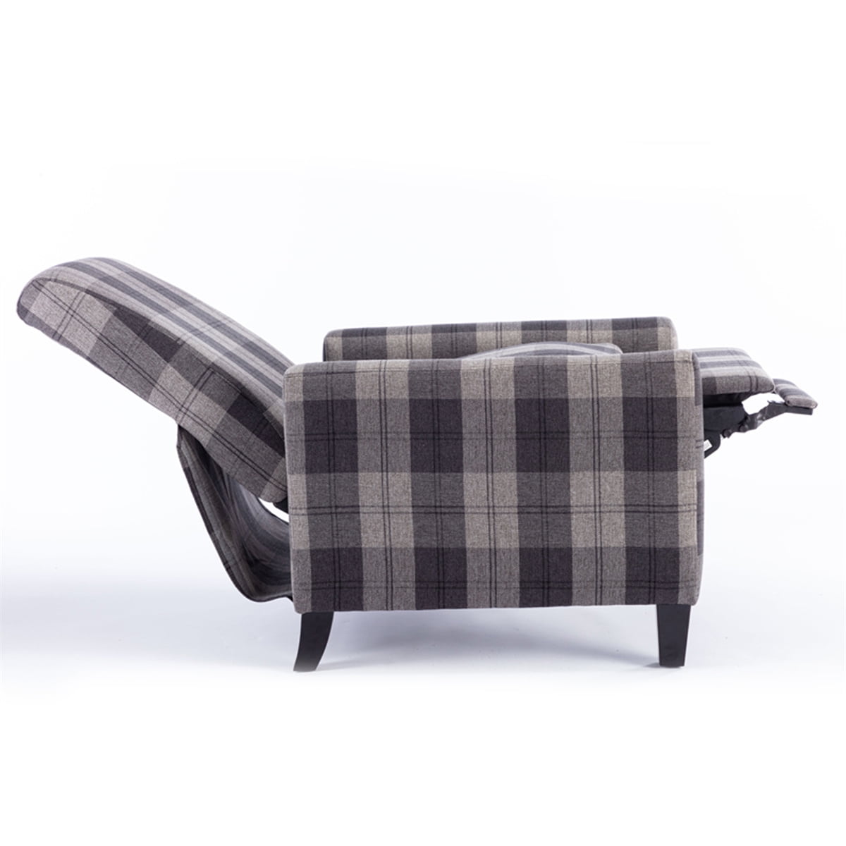 Recliners Chair, Manual Rocker Recliner Cloth Chair with Thick Seat Cushion & 150 Degrees Adjustable Backrest, Adjustable Reclining Chairs Single Modern Recliners for Bedroom Living Room, Grey Mix