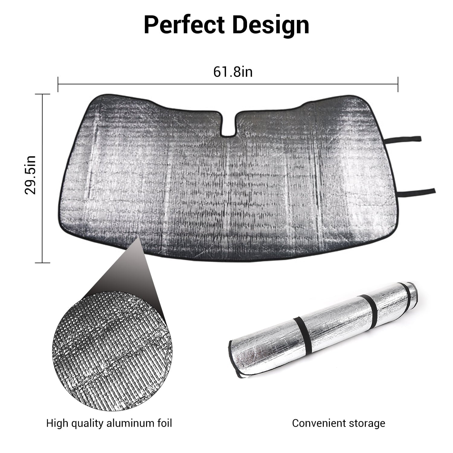 CheroCar Car Sun Shade Windshield Foldable Sunshade Visor Cover for Ford F150 2015-2020, Silver