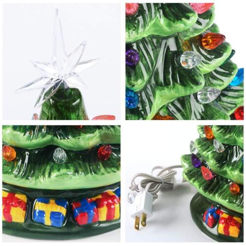 Joiedomi 15" Tabletop Prelit Ceramic Christmas Tree with 70 Multicolor Lights