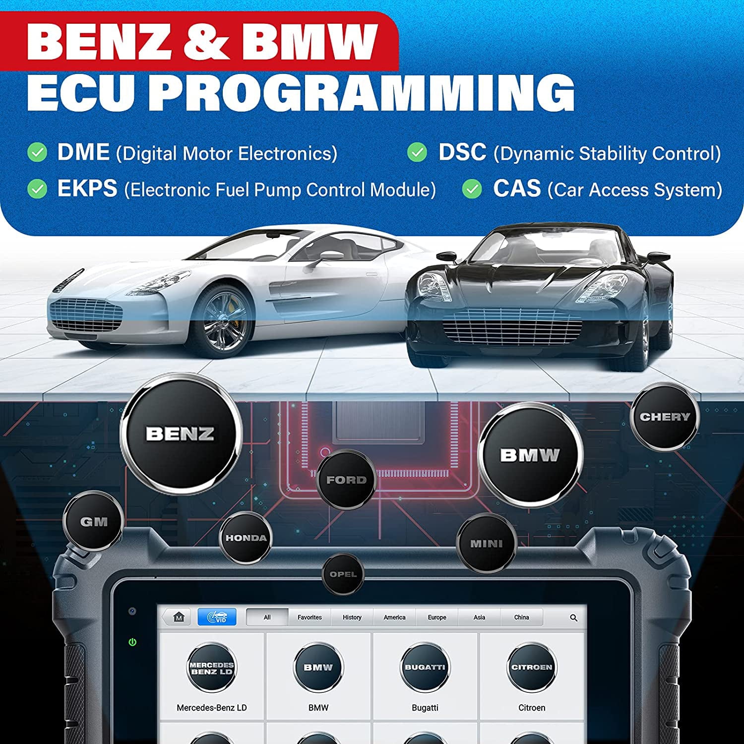 Autel Maxisys MS919 Car Diagnostic Scan Tool Intelligent Diagnostics Topology 2.0,ECU Programming & Coding, 40+ Services Upgrade of MS909 Ultra Lite