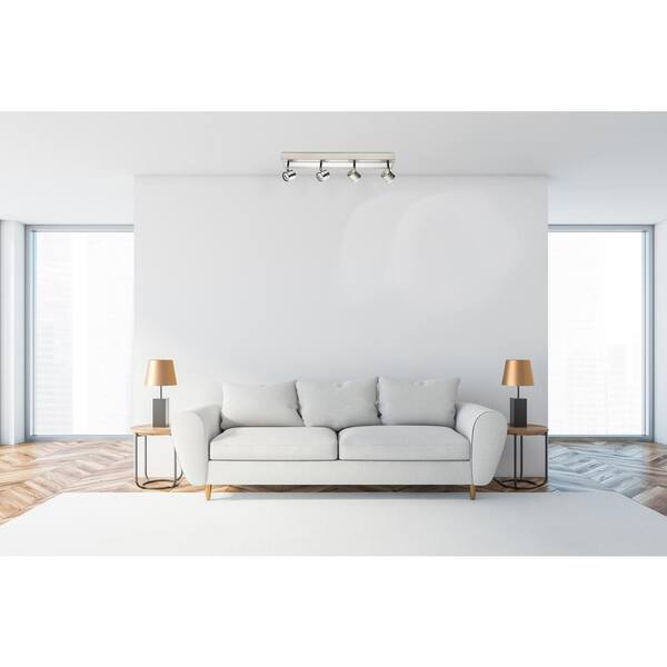 Pierino 2 ft. Satin Nickel and Chrome Integrated LED Track Lighting Kit with Adjustable Heads