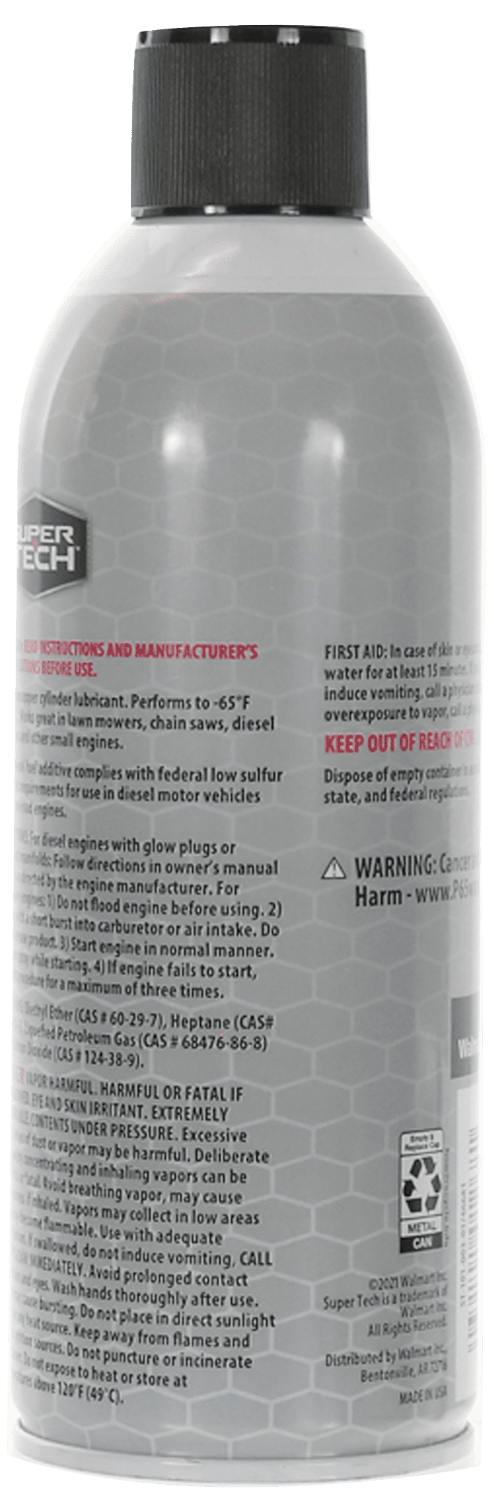 Super Tech Starting Fluid — 50% Ether, 10.7 oz.