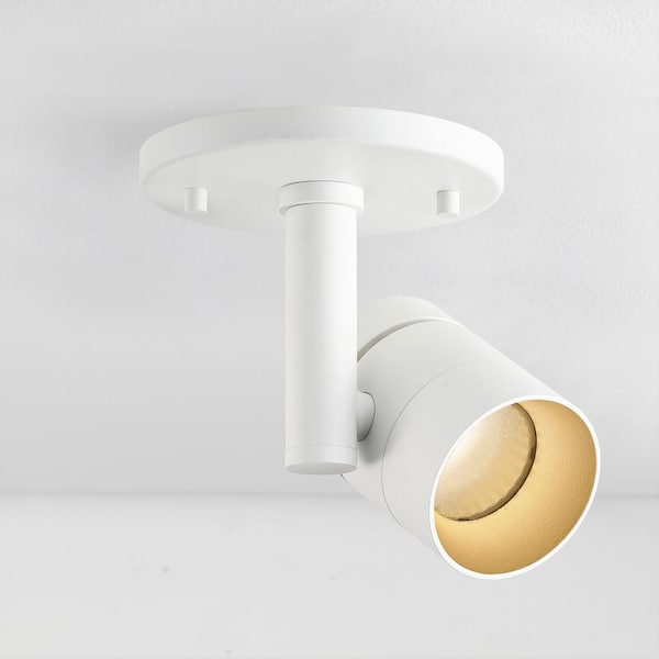 Modern LED Surface Mount Monopoint Sconce Lighting, Adjustable Flush Mount Spot Light Head, White