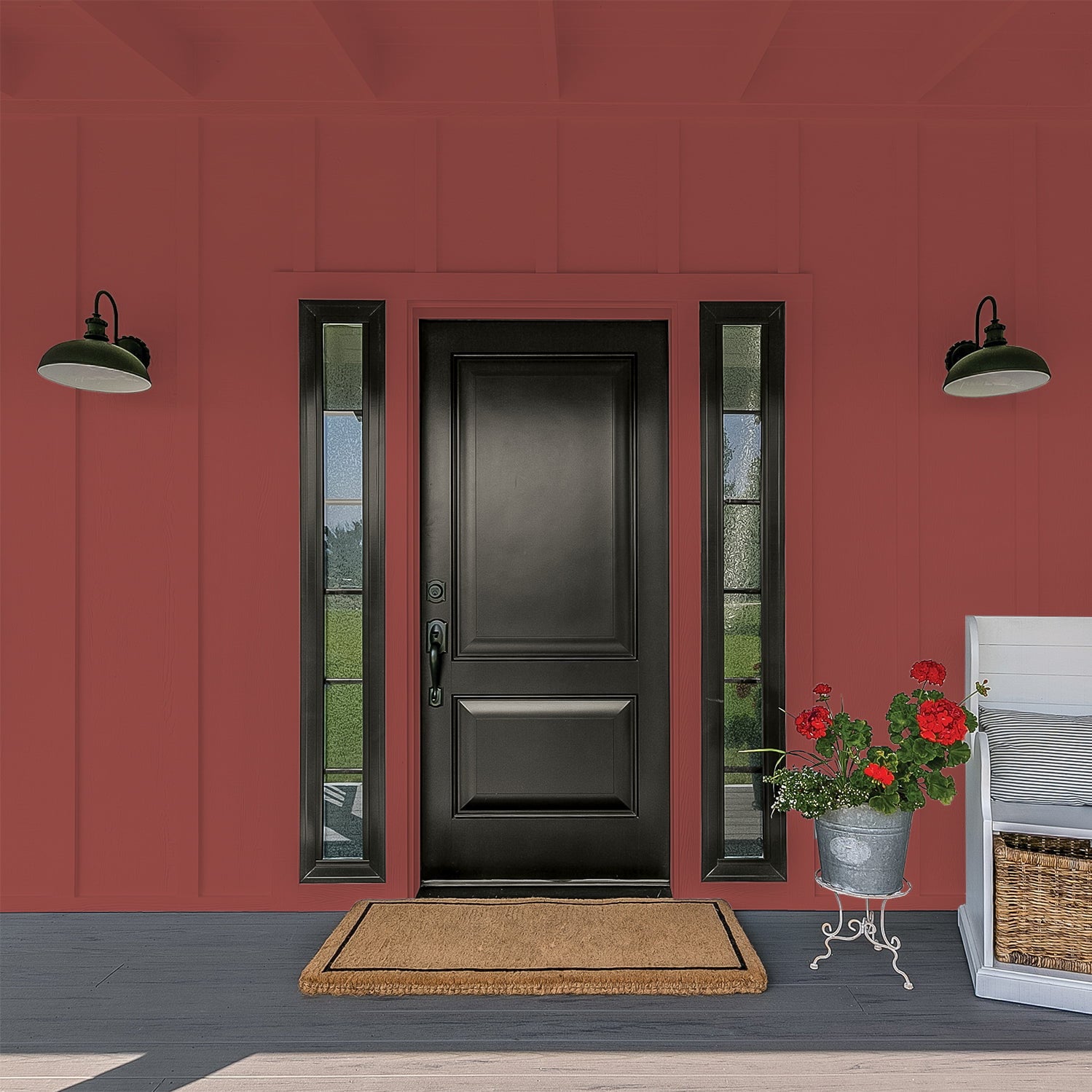 Glidden Fundamentals Exterior Paint Brick Dust / Red, Flat, 1 Gallon