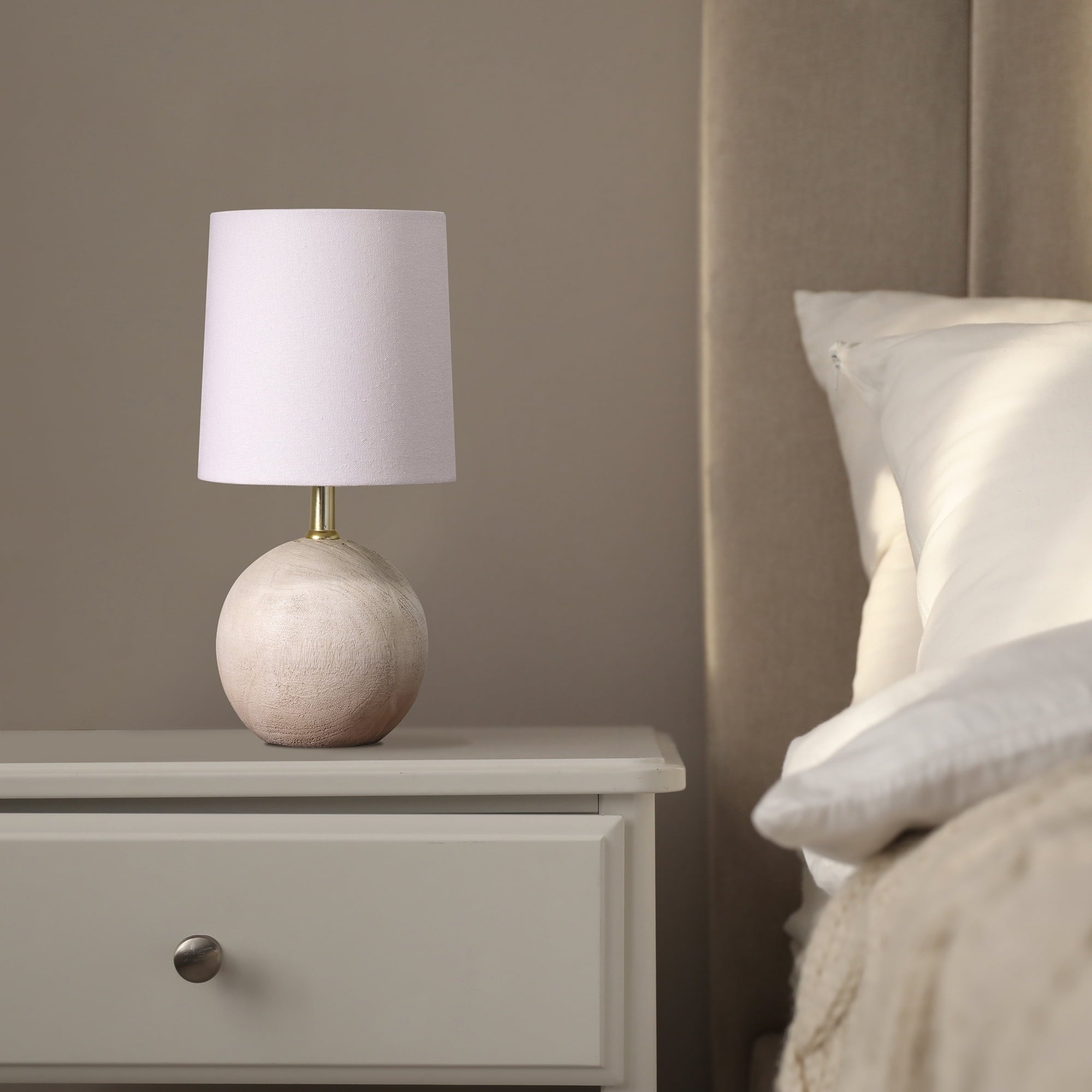 Mainstays Mini Light Wood-Textured Table Lamp, 12.75