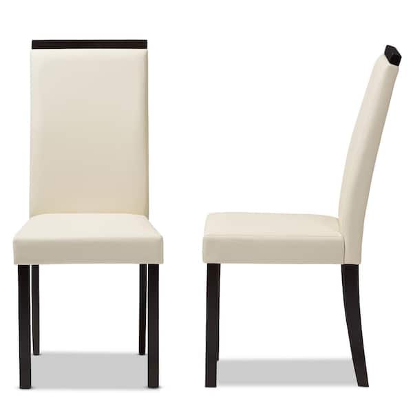 Daveney Cream Faux Leather Dining Chair (Set of 2)
