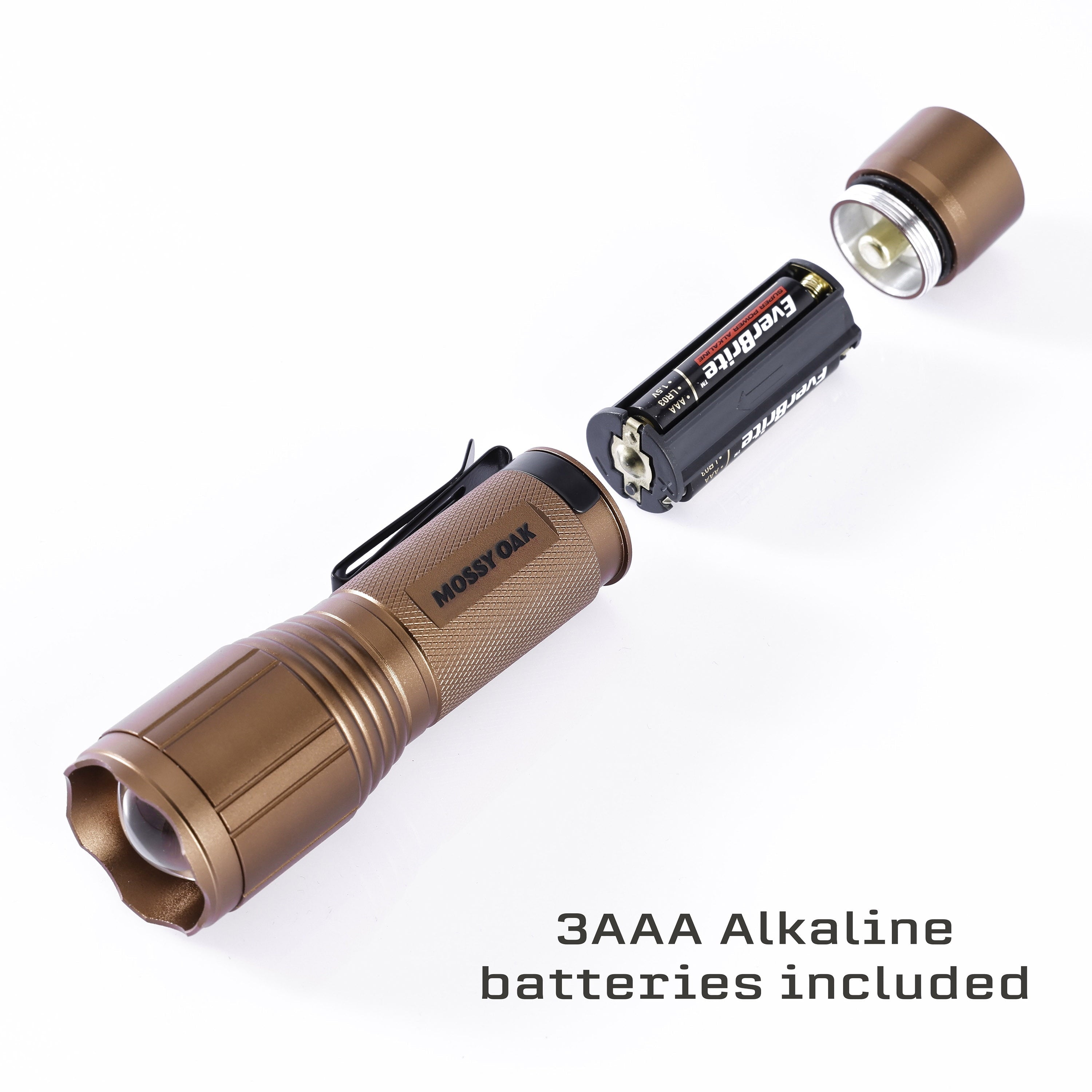 Mossy Oak Hunting LED Flashlight, UV Blood Tracker, IP54 Weatherproof, AAA Batteries Included