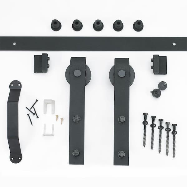 36 in. x 84 in. 1 Panel Z-Bar Ash Gray Finished Composite Interior Sliding Barn Door Slab with Hardware Kit