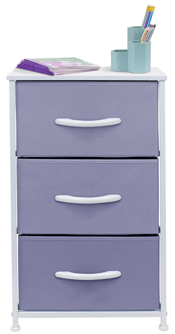 3 Drawer Nightstand Chest End-Table Dresser - Aqua