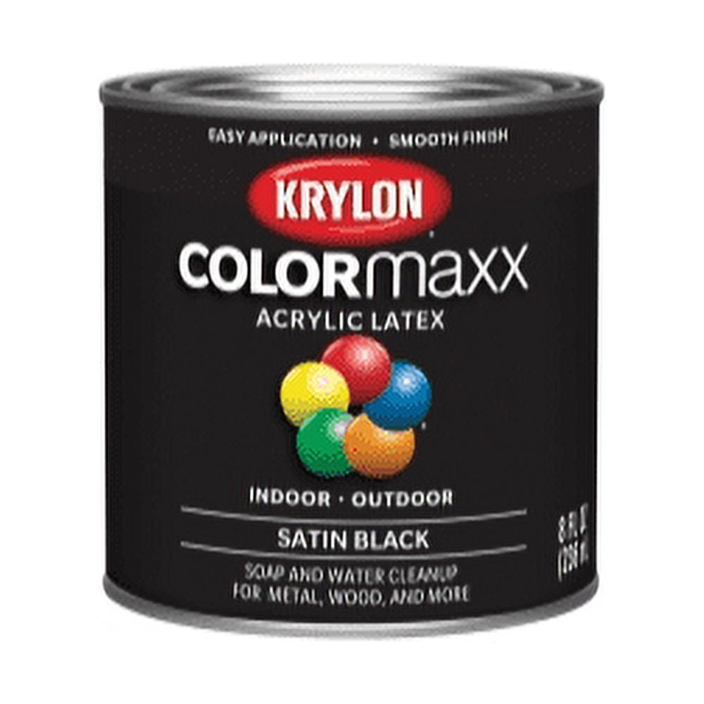 Krylon 7373715 0.5 Pint Black Satin Paint