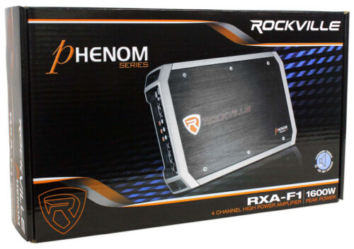 Rockville RXA-F1 1600 Watt Peak/400w RMS 4 Channel Amplifier Car Stereo Amp