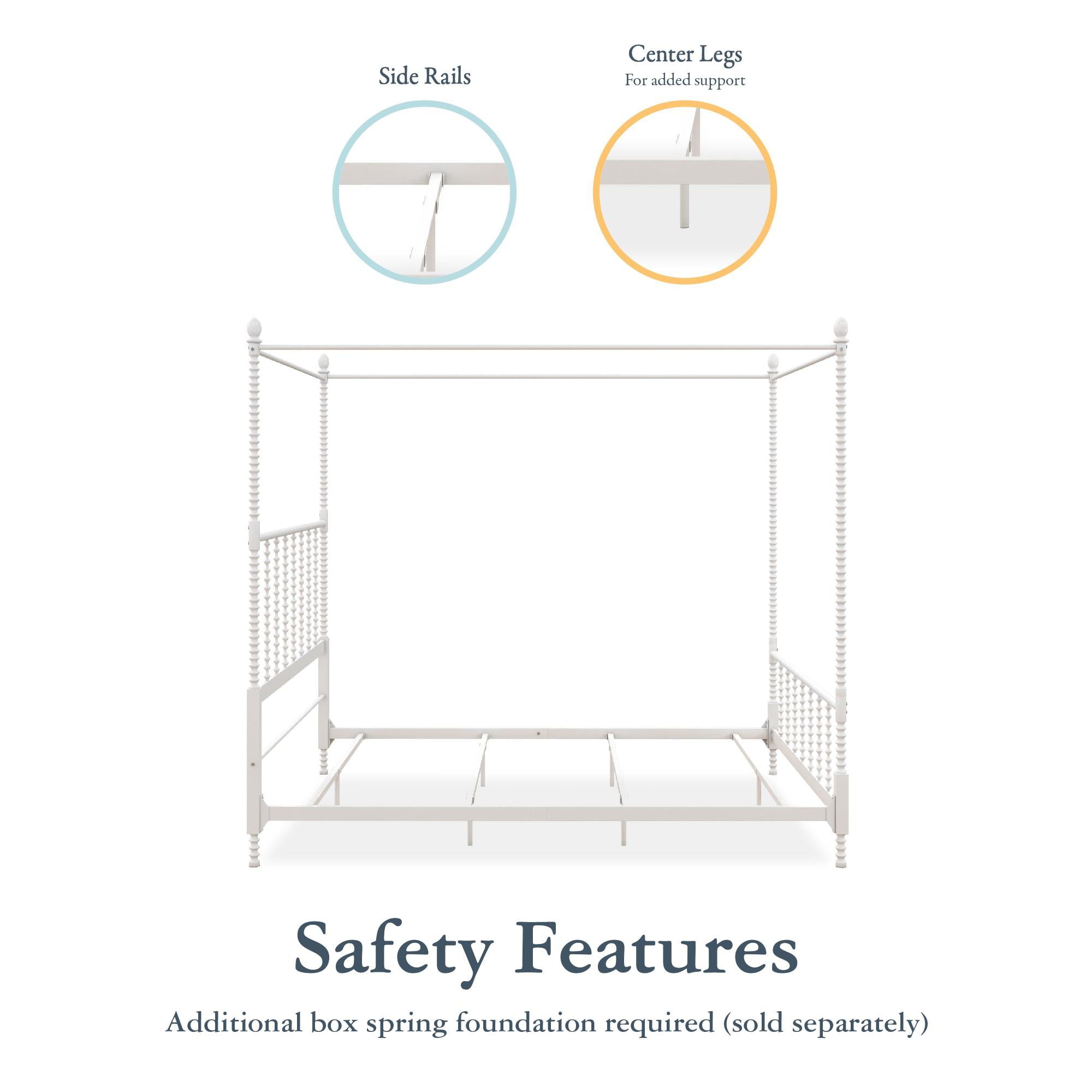 Teen Novogratz Hayden Metal Canopy Bed, Full, White