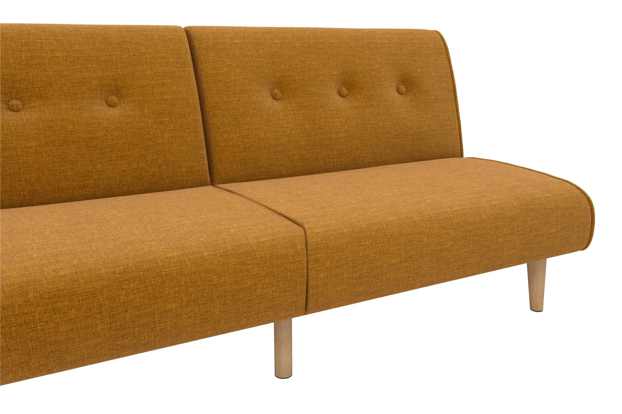 Novogratz Palm Springs Split Futon, Mustard Linen