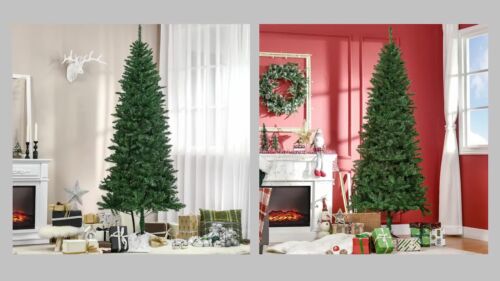 Slim Christmas Tree with Stand, Pencil Tree, 7' Artificial Fir, Green