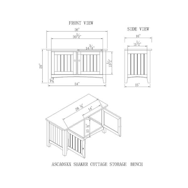 Shaker Cottage Ivory Hall Tree with Storage