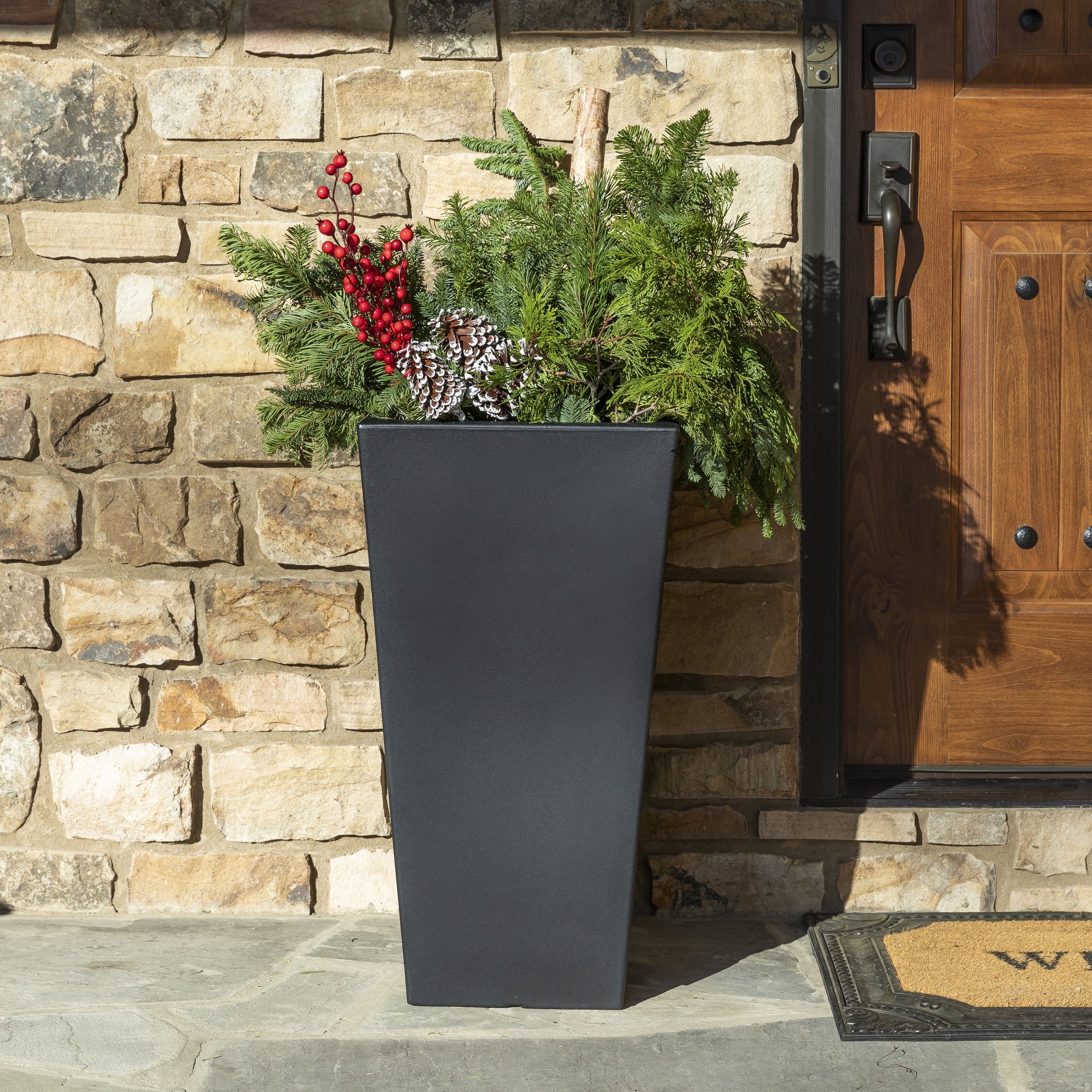 Step2 Tremont 2pk Plastic Black Square Planter 15