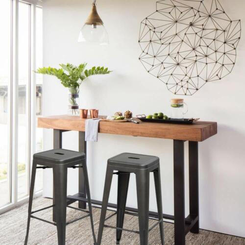 30 Inches 4 Metal Bar Stools Stackable High Backless Lightweight Rubber Feet