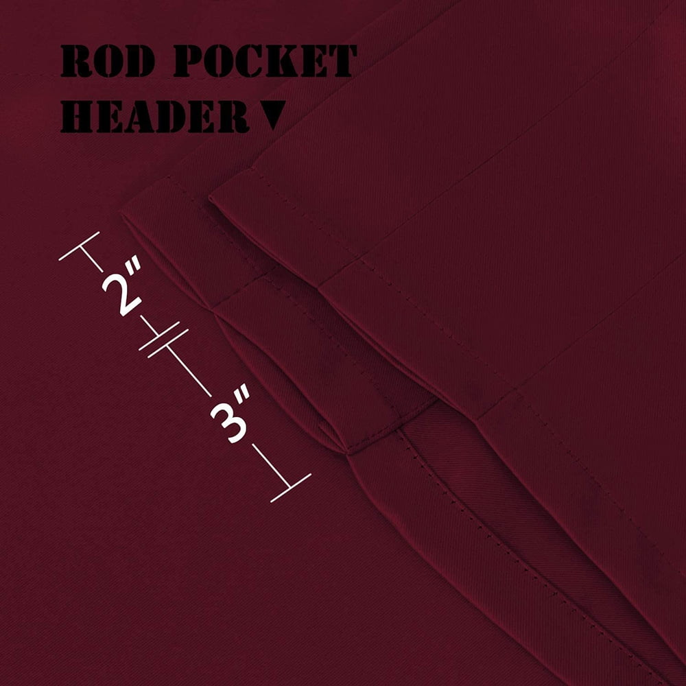 CUH 2 Panels Luxury Thermal Insulated Valance Window Living Room Drapes Blackout Curtain Privacy UV Protection Bedroom Rod Pocket