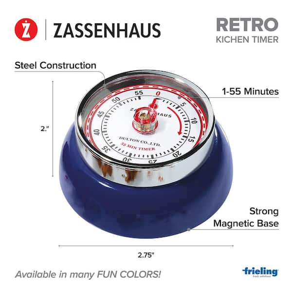 Navy Blue Zassenhaus Retro Kitchen Timer
