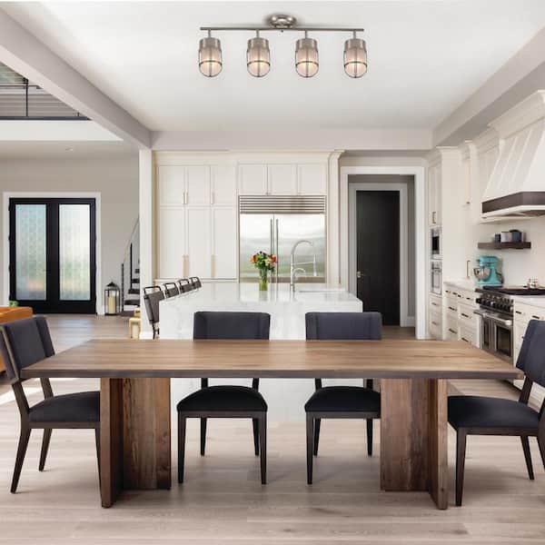 Miles 2.3 ft. 4-Light Brushed Nickel and Chrome Detail Track Lighting Kit