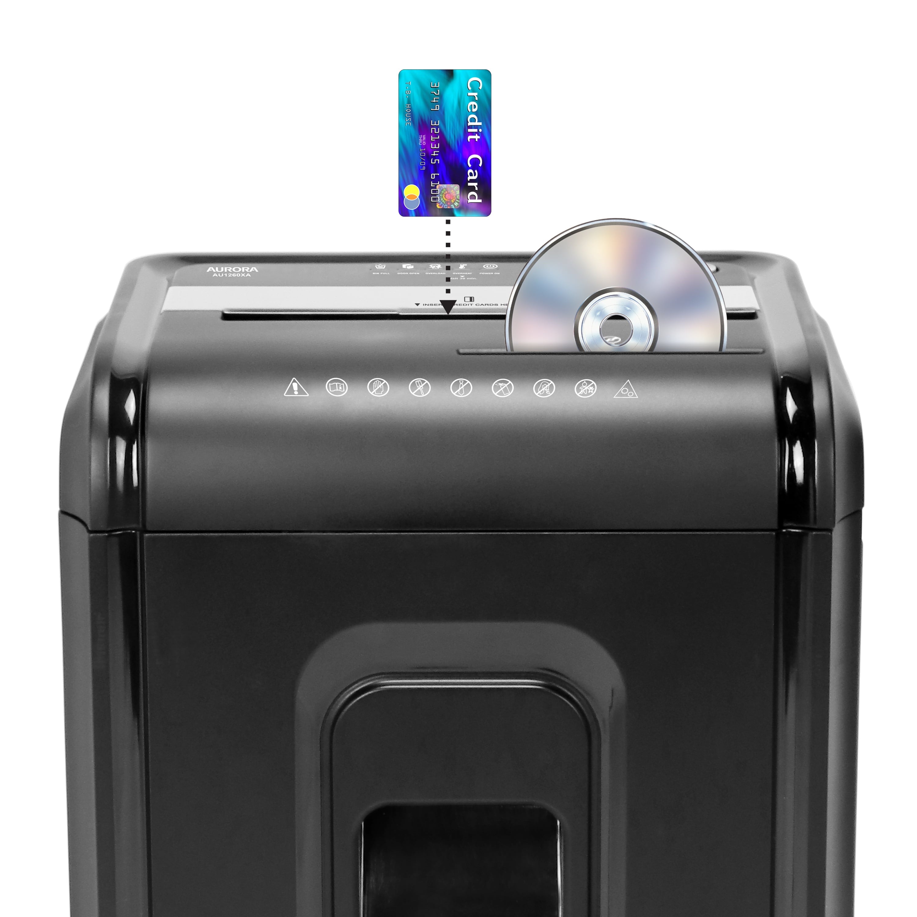 Aurora AU1260XA Anti-Jam 12-Sheet Crosscut Paper and CD/Credit Card Shredder