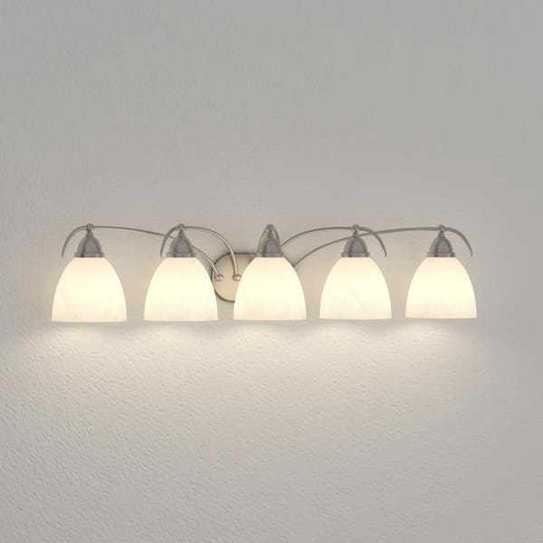 5-Light Brushed Nickel Bath and Vanity Light