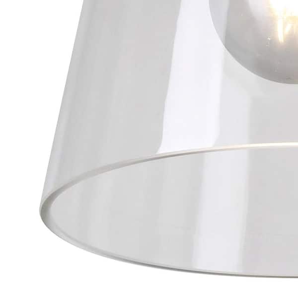 Gaspar 7 in. Brushed Nickel Flush Mount Clear Glass
