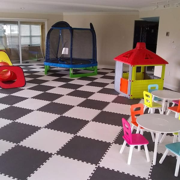 Premium White 24 in. W x 24 in. L Foam Kids and Gym Interlocking Tiles (58.1 sq. ft.) (15-Pack)