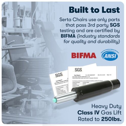 Serta Essentials Armless Task Chair Faux Leather and Mesh Cream