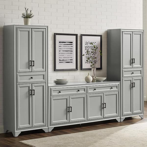 Tara Gray Sideboard Set with Pantries