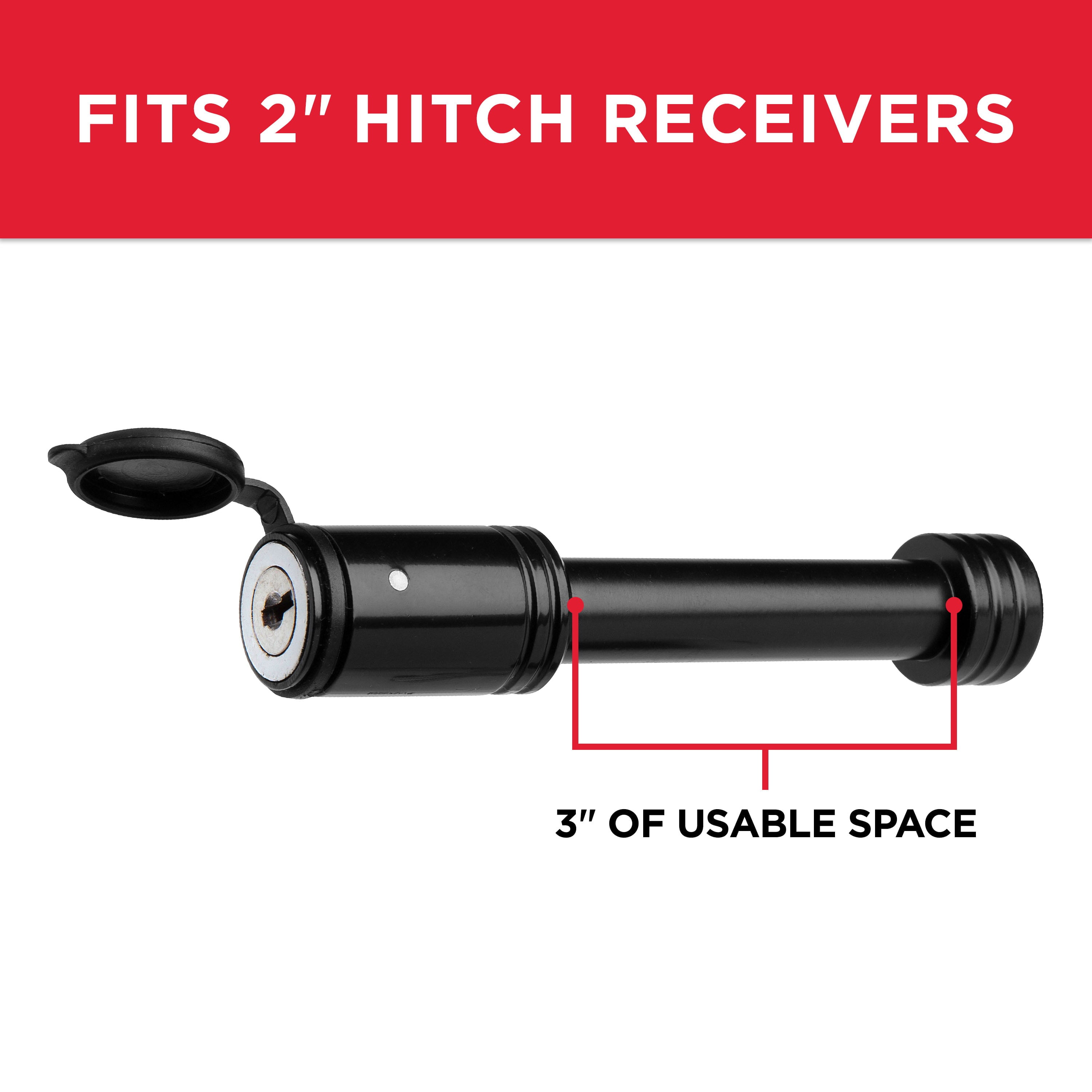 TowSmart 5/8 in. Barrel Style Receiver Lock, Black Powder Coat, 7278