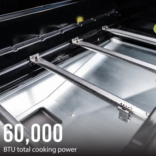 Four Burner Propane Gas Grill BBQ Stainless Steel Cast Iron Grates Blue Durable