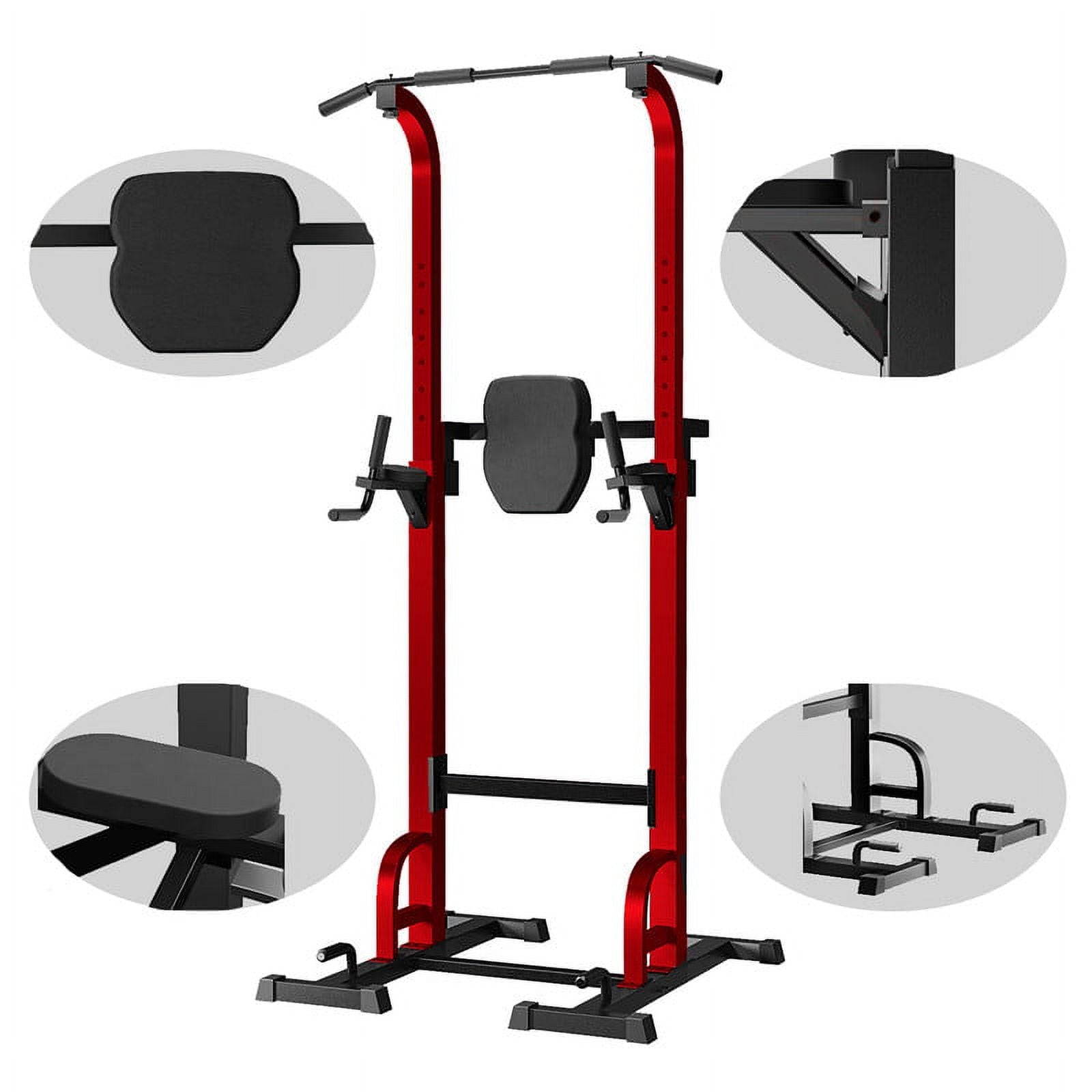Station Stand Pull Up Bar for Gym Strength Training Workout Equipment，Red