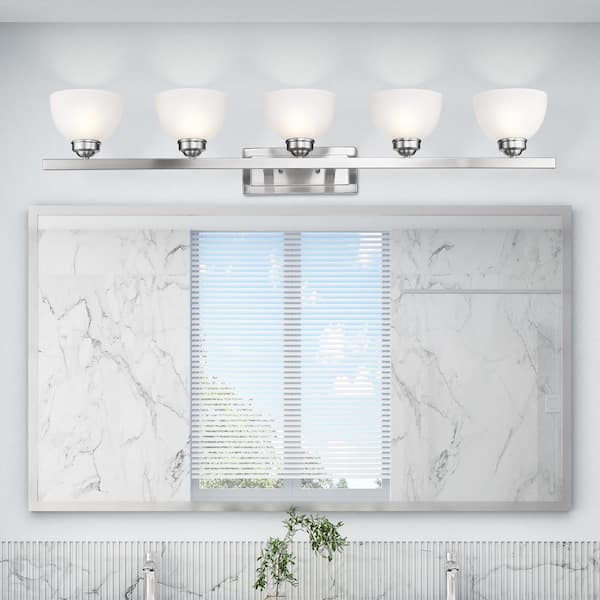 Somerset 5 Light Brushed Nickel Bath Vanity