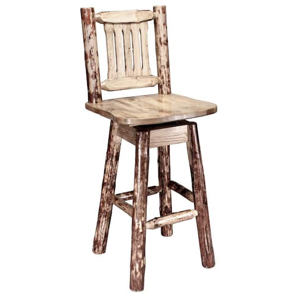 Glacier Country 30 in. Medium Brown Puritan Pine Swivel Bar Stool