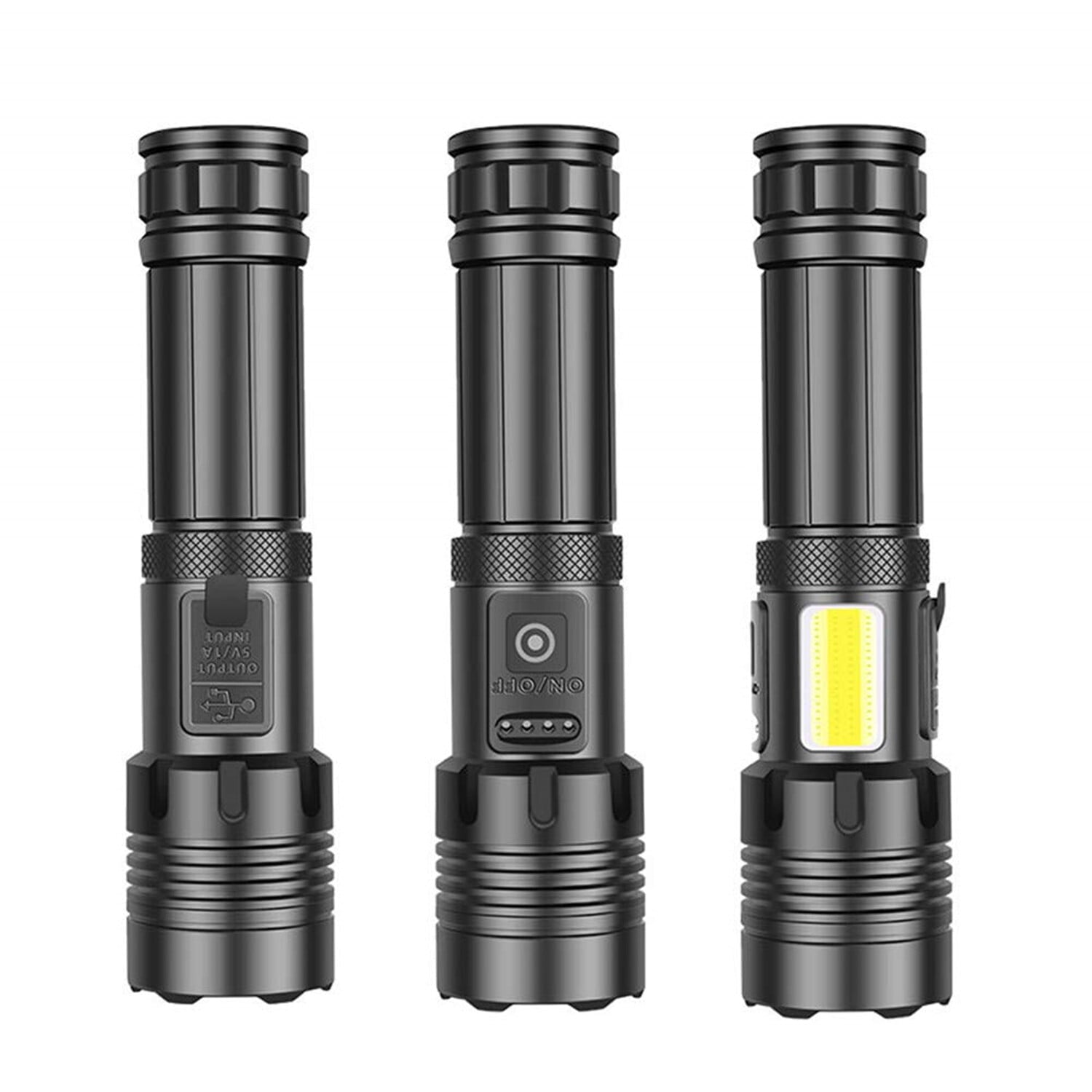 Rechargeable LED Flashlight High Lumens, Zacro 100000 Lumen Super Bright Flashlight with 7 Modes and COB Sidelight, LED Waterproof Handheld Flashlight for Emergencies, Camping, Home