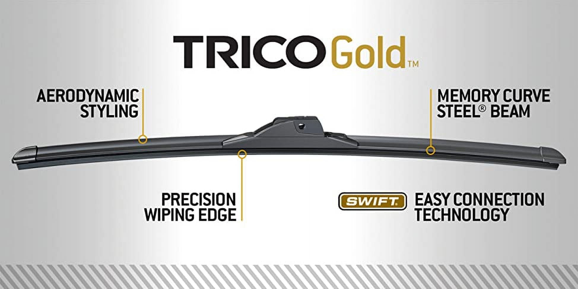 TRICO Gold 2 Pack All Weather Automotive Replacement Wiper Blades 26 and 17 Inch (18-2617)