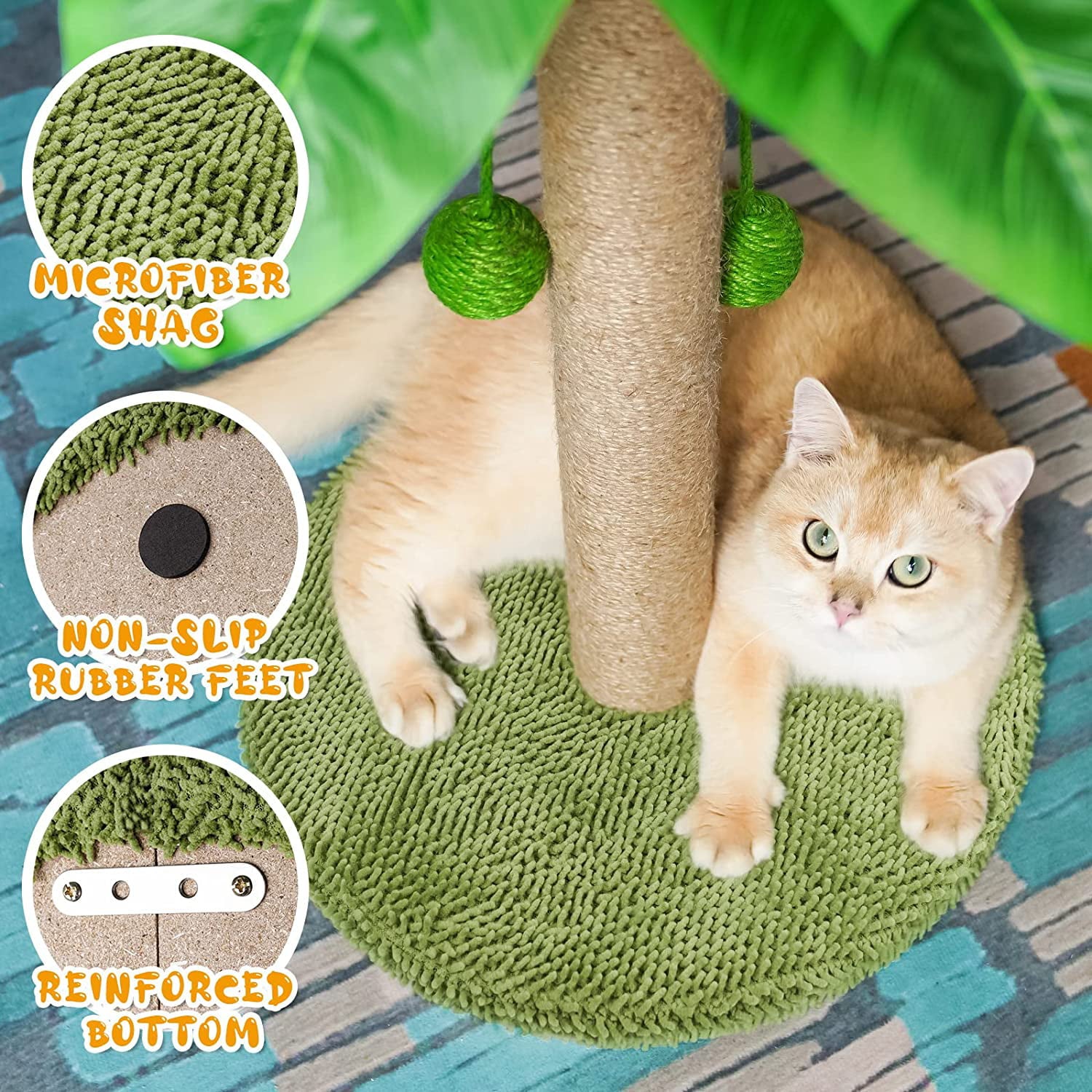 ZooZoo Cat Scratching Post 23 Inches - Coconut Tree