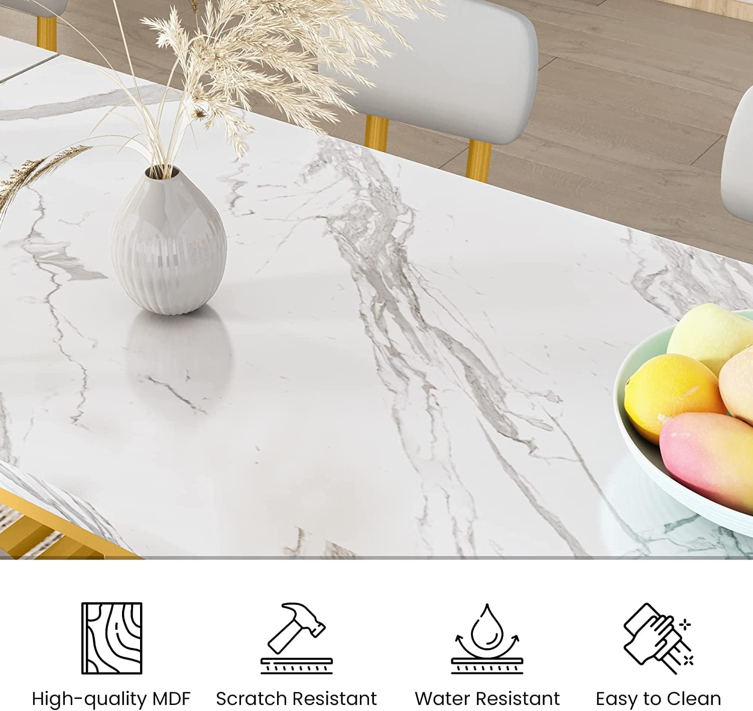 Recaceik Bar Table and Chairs Set Industrial Counter 35.4