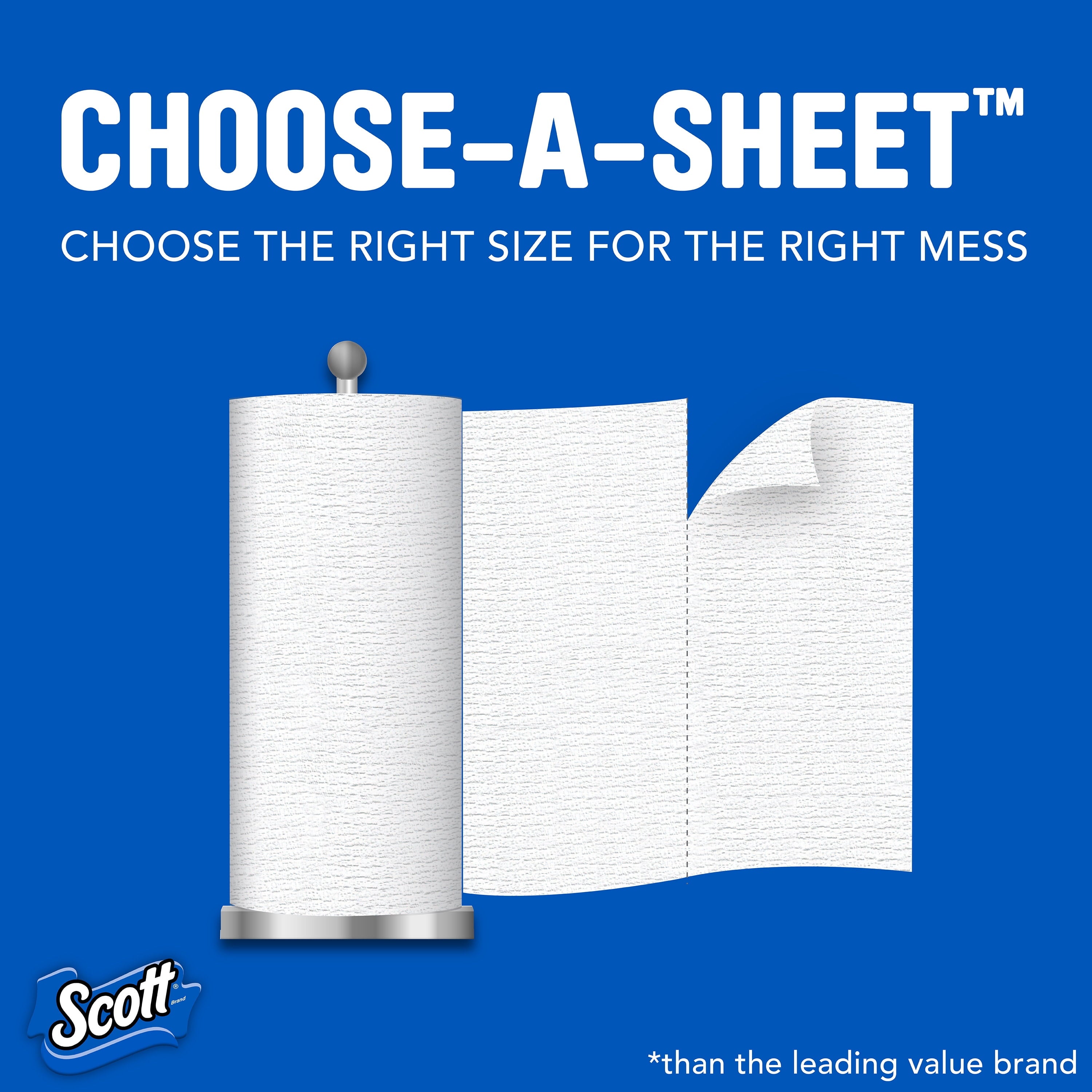Scott Choose-A-Sheet Paper Towels, White, 6 Double Rolls, 110 Sheets Per Roll