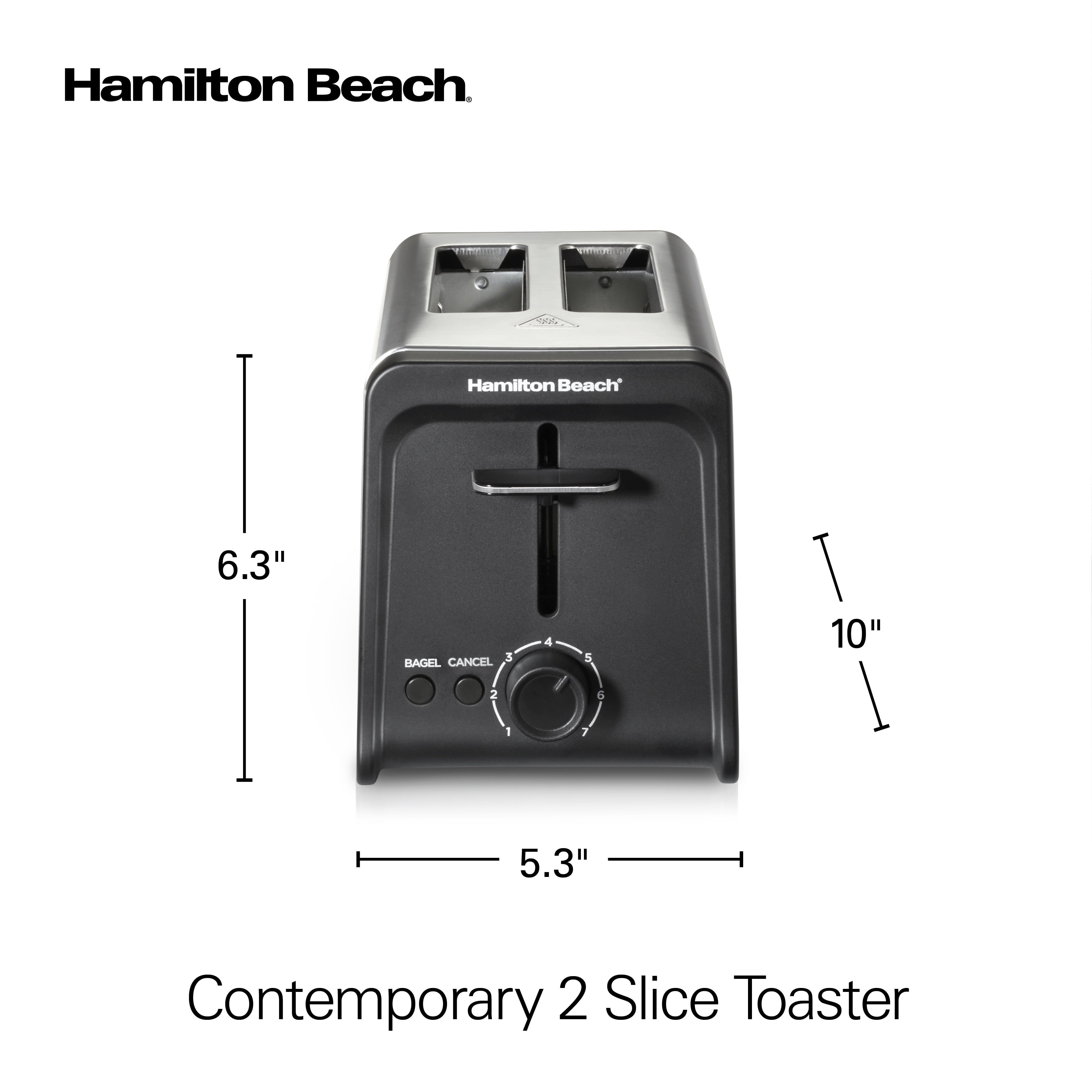 Hamilton Beach 2 Slice Toaster with Wide Slots, Bagel Function, Toast Boost, Stainless, New, 22997F